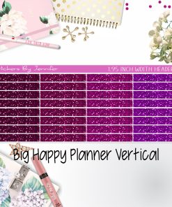 Glitter Headers 1.95 inch Width 016 for Big Happy Planner Vertical Planner Stickers