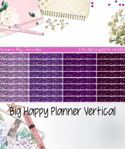 Glitter Headers 1.95 inch Width 017 for Big Happy Planner Vertical Planner Stickers