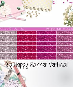 Glitter Headers 1.95 inch Width 019 for Big Happy Planner Vertical Planner Stickers