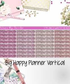 Glitter Headers 1.95 inch Width 020 for Big Happy Planner Vertical Planner Stickers