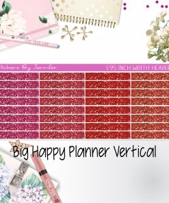 Glitter Headers 1.95 inch Width 021 for Big Happy Planner Vertical Planner Stickers