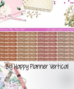 Glitter Headers 1.95 inch Width 022 for Big Happy Planner Vertical Planner Stickers
