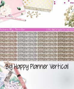 Glitter Headers 1.95 inch Width 023 for Big Happy Planner Vertical Planner Stickers
