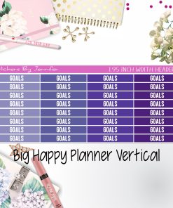 Goals Headers 1.95 inch Width 126 for Big Happy Planner Vertical Planner Stickers