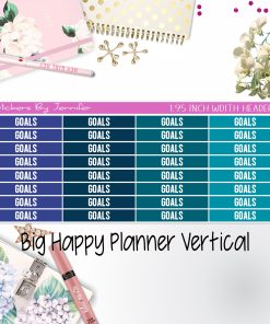 Goals Headers 1.95 inch Width 130 for Big Happy Planner Vertical Planner Stickers