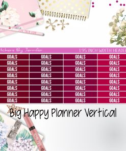 Goals Headers 1.95 inch Width 140 for Big Happy Planner Vertical Planner Stickers