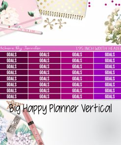 Goals Headers 1.95 inch Width 141 for Big Happy Planner Vertical Planner Stickers
