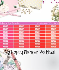 Goals Headers 1.95 inch Width 146 for Big Happy Planner Vertical Planner Stickers