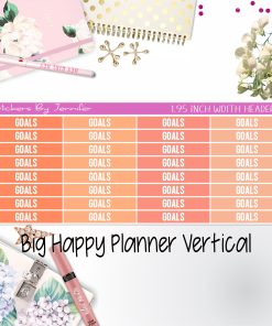 Goals Headers 1.95 inch Width 147 for Big Happy Planner Vertical Planner Stickers