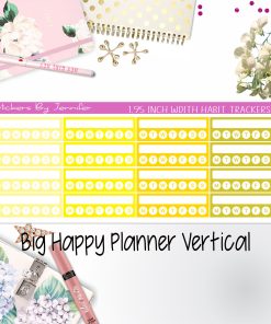 Habit Trackers 1.95 inch Width Quarter Box Labels 026 for Big Happy Planner Vertical Planner Stickers