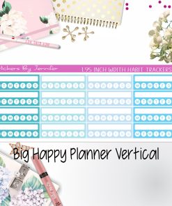 Habit Trackers 1.95 inch Width Quarter Box Labels 033 for Big Happy Planner Vertical Planner Stickers