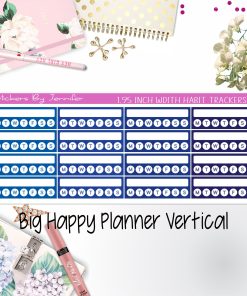 Habit Trackers 1.95 inch Width Quarter Box Labels 035 for Big Happy Planner Vertical Planner Stickers