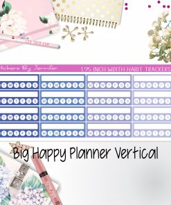 Habit Trackers 1.95 inch Width Quarter Box Labels 036 for Big Happy Planner Vertical Planner Stickers