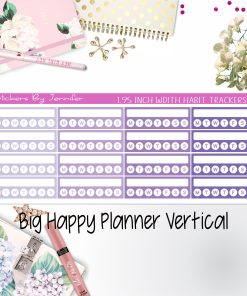 Habit Trackers 1.95 inch Width Quarter Box Labels 037 for Big Happy Planner Vertical Planner Stickers