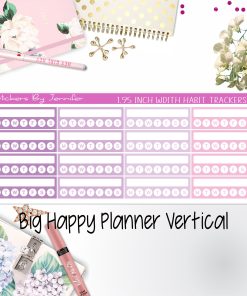 Habit Trackers 1.95 inch Width Quarter Box Labels 039 for Big Happy Planner Vertical Planner Stickers