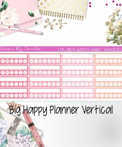 Habit Trackers 1.95 inch Width Quarter Box Labels 042 for Big Happy Planner Vertical Planner Stickers