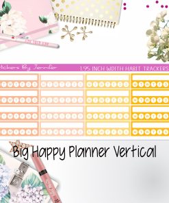 Habit Trackers 1.95 inch Width Quarter Box Labels 045 for Big Happy Planner Vertical Planner Stickers