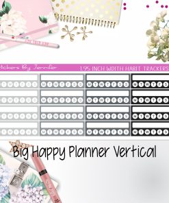 Habit Trackers 1.95 inch Width Quarter Box Labels 050 for Big Happy Planner Vertical Planner Stickers