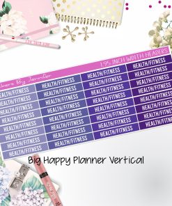 Health/Fitness Headers 1.95 inch Width 726 for Big Happy Planner Vertical Planner Stickers