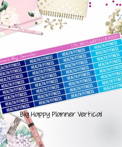 Health/Fitness Headers 1.95 inch Width 728 for Big Happy Planner Vertical Planner Stickers