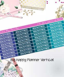 Health/Fitness Headers 1.95 inch Width 730 for Big Happy Planner Vertical Planner Stickers