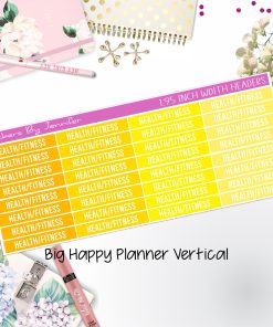 Health/Fitness Headers 1.95 inch Width 736 for Big Happy Planner Vertical Planner Stickers