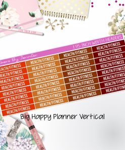 Health/Fitness Headers 1.95 inch Width 738 for Big Happy Planner Vertical Planner Stickers