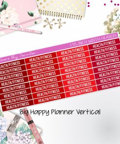 Health/Fitness Headers 1.95 inch Width 739 for Big Happy Planner Vertical Planner Stickers