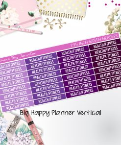 Health/Fitness Headers 1.95 inch Width 742 for Big Happy Planner Vertical Planner Stickers