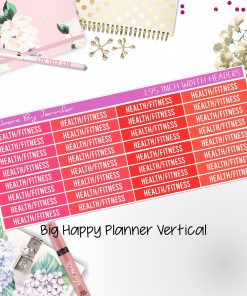 Health/Fitness Headers 1.95 inch Width 746 for Big Happy Planner Vertical Planner Stickers