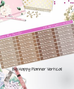 Health/Fitness Headers 1.95 inch Width 750 for Big Happy Planner Vertical Planner Stickers
