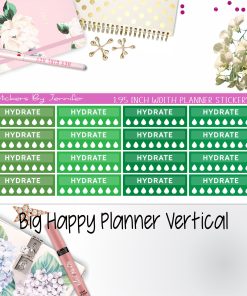 Hydrate Labels 1.95 inch Width Quarter Boxes 280 for Big Happy Planner Vertical Planner Stickers