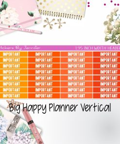 Important Headers 1.95 inch Width 162 for Big Happy Planner Vertical Planner Stickers