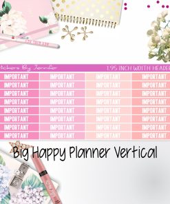 Important Headers 1.95 inch Width 170 for Big Happy Planner Vertical Planner Stickers