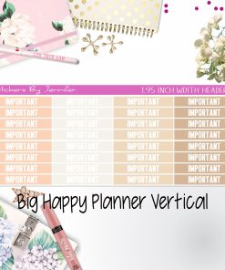 Important Headers 1.95 inch Width 173 for Big Happy Planner Vertical Planner Stickers