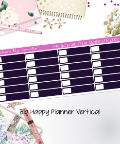 Labels 1.95 inch Width Quarter Boxes 506 for Big Happy Planner Vertical Planner Stickers
