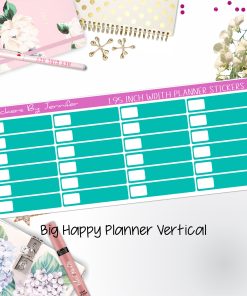 Labels 1.95 inch Width Quarter Boxes 521 for Big Happy Planner Vertical Planner Stickers