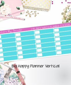 Labels 1.95 inch Width Quarter Boxes 523 for Big Happy Planner Vertical Planner Stickers
