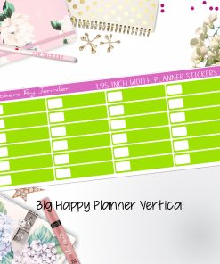 Labels 1.95 inch Width Quarter Boxes 539 for Big Happy Planner Vertical Planner Stickers