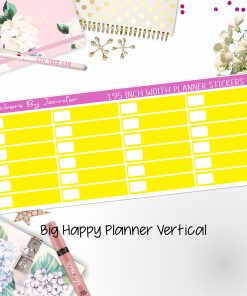 Labels 1.95 inch Width Quarter Boxes 543 for Big Happy Planner Vertical Planner Stickers