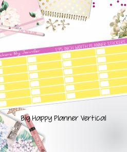 Labels 1.95 inch Width Quarter Boxes 544 for Big Happy Planner Vertical Planner Stickers
