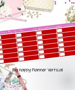 Labels 1.95 inch Width Quarter Boxes 554 for Big Happy Planner Vertical Planner Stickers