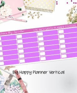 Labels 1.95 inch Width Quarter Boxes 573 for Big Happy Planner Vertical Planner Stickers