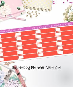Labels 1.95 inch Width Quarter Boxes 584 for Big Happy Planner Vertical Planner Stickers