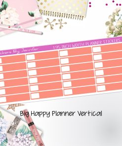 Labels 1.95 inch Width Quarter Boxes 587 for Big Happy Planner Vertical Planner Stickers