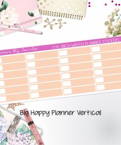 Labels 1.95 inch Width Quarter Boxes 589 for Big Happy Planner Vertical Planner Stickers