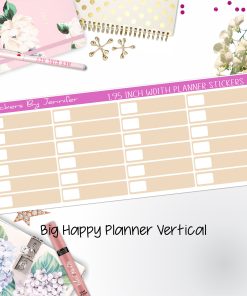 Labels 1.95 inch Width Quarter Boxes 591 for Big Happy Planner Vertical Planner Stickers