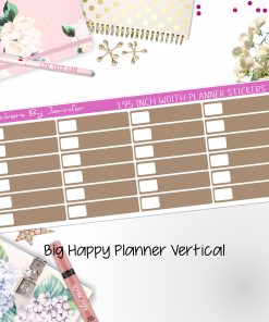 Labels 1.95 inch Width Quarter Boxes 593 for Big Happy Planner Vertical Planner Stickers