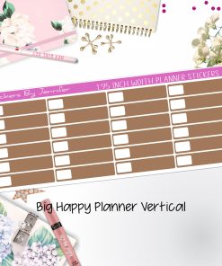 Labels 1.95 inch Width Quarter Boxes 594 for Big Happy Planner Vertical Planner Stickers