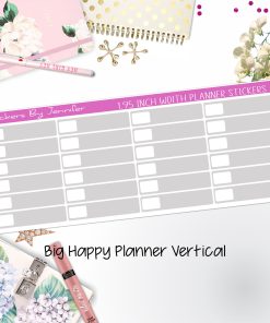 Labels 1.95 inch Width Quarter Boxes 597 for Big Happy Planner Vertical Planner Stickers